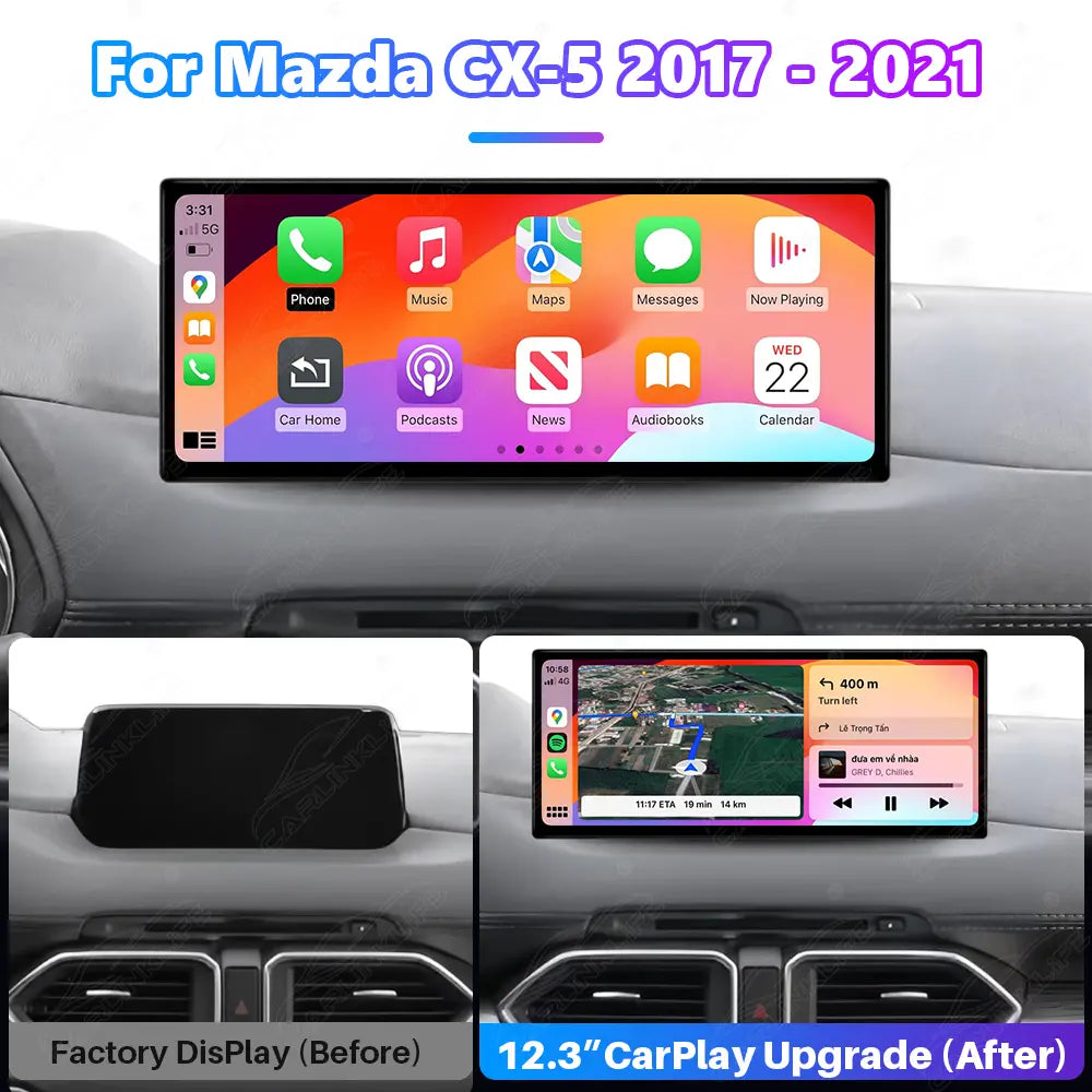 Mazda CX-5 (2017–2021) 12.3" Linux CarPlay Screen Upgrade