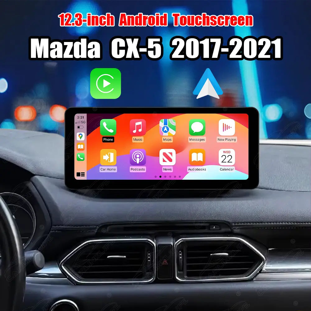 Mazda CX-5 (2017–2021) 12.3" Android Car Screen Upgrade with Wireless CarPlay & Android Auto | Retains OEM System
