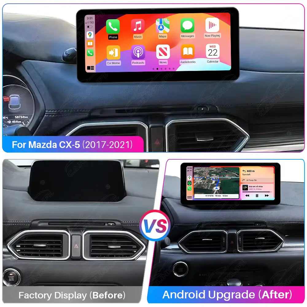 Mazda CX-5 (2017–2021) 12.3" Android Car Screen Upgrade with Wireless CarPlay & Android Auto | Retains OEM System