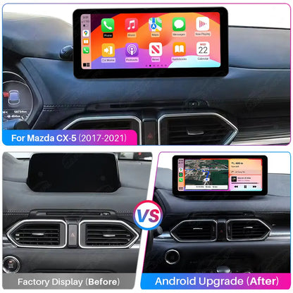 Mazda CX-5 (2017–2021) 12.3" Android Car Screen Upgrade with Wireless CarPlay & Android Auto | Retains OEM System