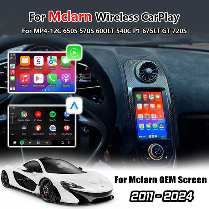 Wireless Apple Carplay & Android Auto for McLaren MP4-12C 650S 570S 600LT 540C P1 675LT GT 720S 2011-2024