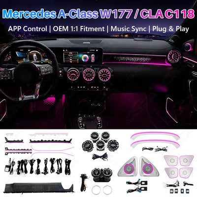 Mercedes-Benz A-Class W177 & CLA-Class C118 (2019–2023) Ambient Lighting Kit