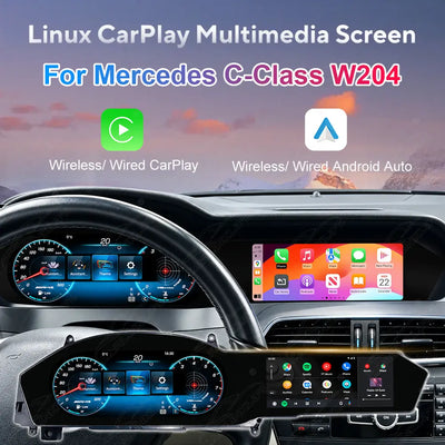 Mercedes-Benz C-Class W204 (2011–2014) 24.6" Digital Cluster & Linux Screen Upgrade | Wireless CarPlay & Android Auto