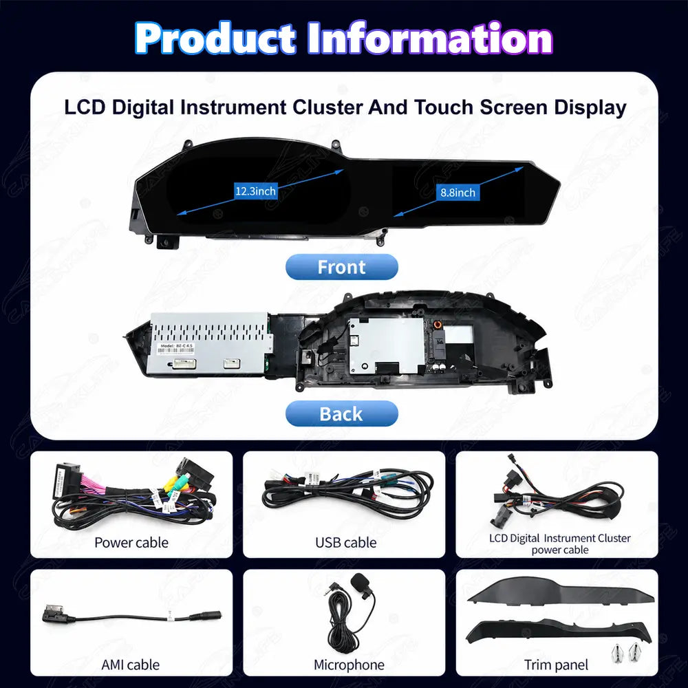 Mercedes-Benz C-Class W204 (2011–2014) 24.6" Digital Cluster & Linux Screen Upgrade | Wireless CarPlay & Android Auto