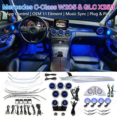 Mercedes-Benz C-Class W205 & GLC X253 (2015–2022) Ambient Lighting Kit