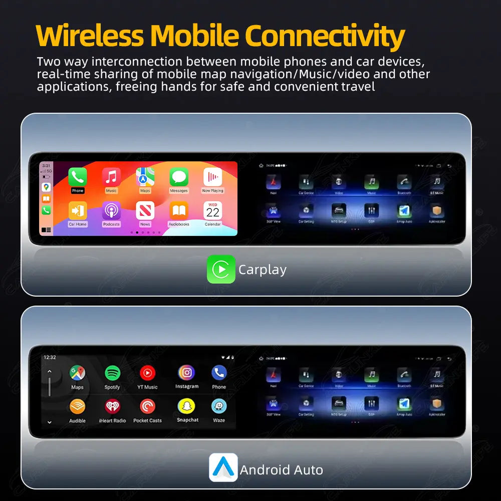 Mercedes-Benz C-Class W205 & GLC X253 (2015–2022) 24.6" Dual Screen Android Screen Upgrade | Wireless CarPlay & Android Auto | Retains OEM System