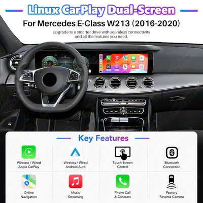 Mercedes-Benz E-Class W213 (2016–2020) 24.6" Digital Cluster & Linux Screen Upgrade | Wireless CarPlay & Android Auto | Analog Cluster Only