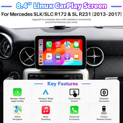 Mercedes-Benz SLK/SLC R172 & SL R231 (2013–2017) 8.4" Linux Screen Upgrade | Wireless CarPlay & Android Auto