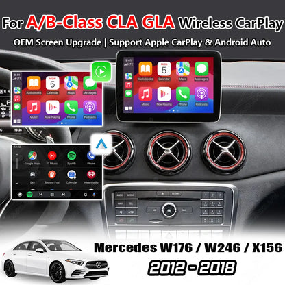 Wireless Apple Carplay & Android Auto for Mercedes Benz A-Class B-Class CLA GLA W176/W246/X156/C117 2012-2018