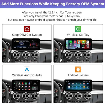 Mercedes Benz C/GLC Class W205 2015-2018 Android Car Radio Touchscreen 12.3'' Car Stereo