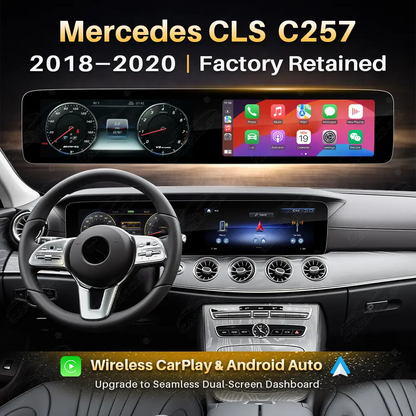 Mercedes-Benz CLS C257 (2018–2020) 12.3" Dual Screen Android Upgrade | Wireless CarPlay & Android Auto | OEM LCD Cluster Retained