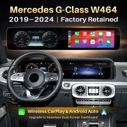 Mercedes-Benz G-Class W464 (2019–2024) 12.3" Dual Screen Android Upgrade | Wireless CarPlay & Android Auto | OEM LCD Cluster Retained
