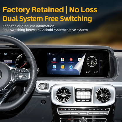 Mercedes-Benz G-Class W464 (2019–2024) 12.3" Dual Screen Android Upgrade | Wireless CarPlay & Android Auto | OEM LCD Cluster Retained
