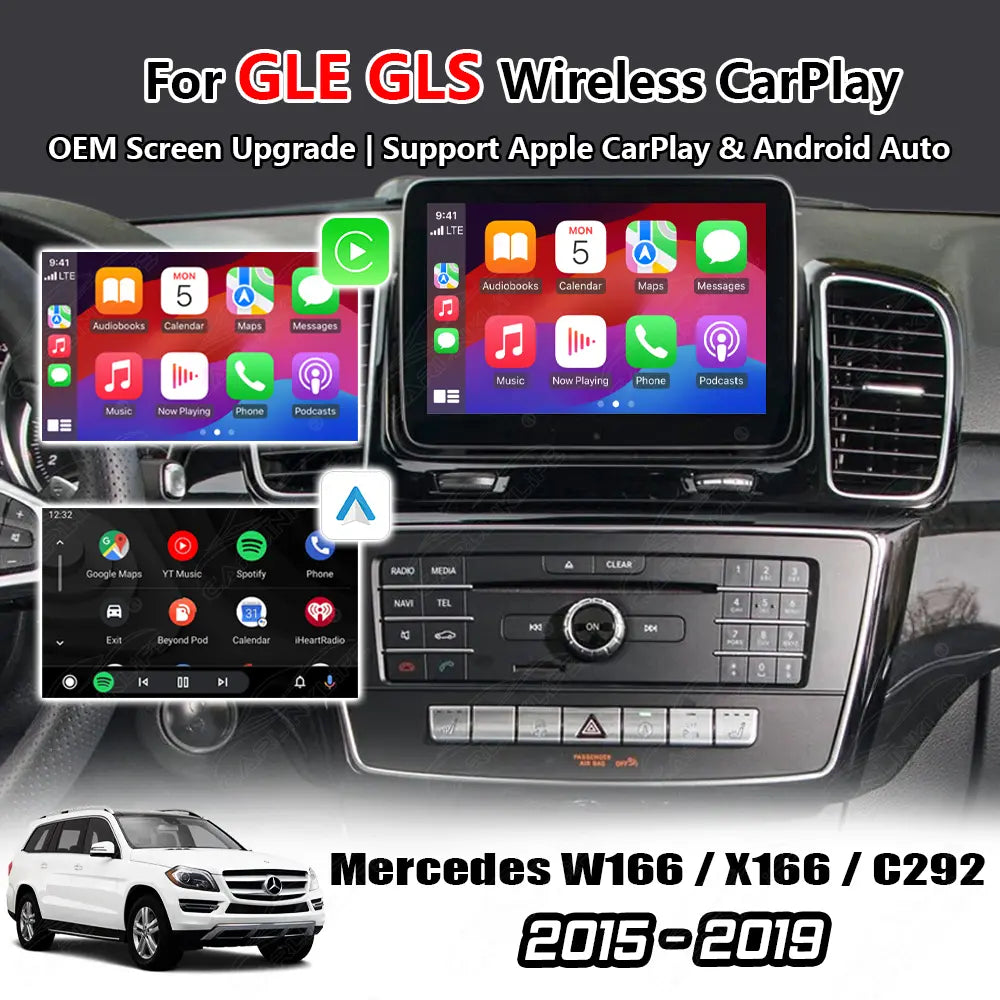 Wireless Apple Carplay & Android Auto for Mercedes Benz GLE/GLS W166/X166/C292 2015-2019