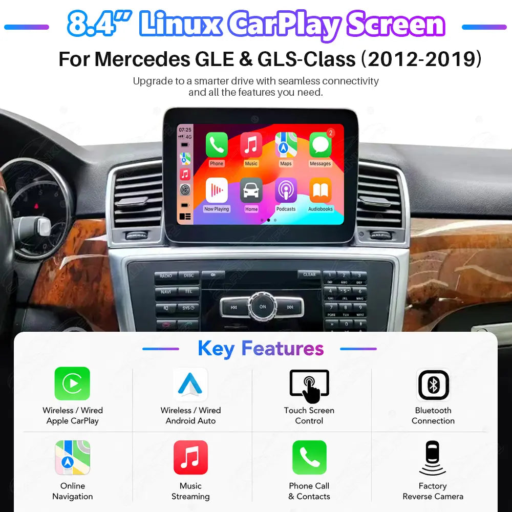Mercedes-Benz ML / GLE-Class W166 (2012–2018) & GL / GLS-Class X166 (2013–2019) 8.4" Linux Screen Upgrade | Wireless CarPlay & Android Auto
