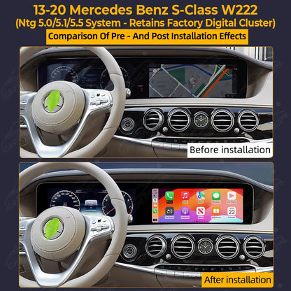 Mercedes-Benz S-Class W222 (2013–2020) 12.3" Dual Screen Android Upgrade | Wireless CarPlay & Android Auto | OEM LCD Cluster Retained