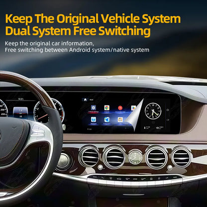 Mercedes-Benz S-Class W222 (2013–2020) 12.3" Dual Screen Android Upgrade | Wireless CarPlay & Android Auto | OEM LCD Cluster Retained