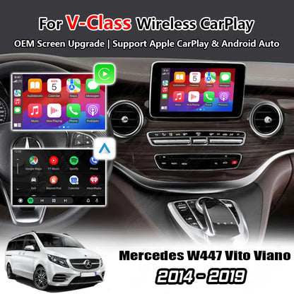Wireless Apple Carplay & Android Auto for Mercedes Benz V-Class W447 Vito Viano 2014-2019