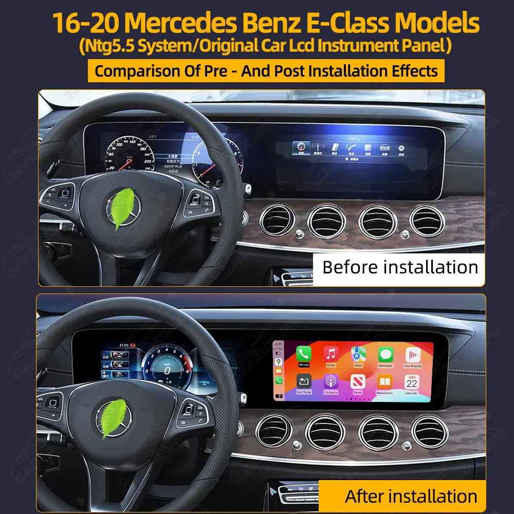 Mercedes-Benz E-Class W213 (2016–2020) 12.3" Dual Screen Android Upgrade | Wireless CarPlay & Android Auto | OEM LCD Cluster Retained