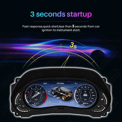 12.3" LCD Digital Cluster For Nissan Patrol Y62 2008-2022 Linux Dashboard Gauge Cluster