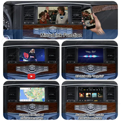 Android Infotainment Interface for Nissan Patrol Y62 QX60 Pathfinder R52 2010-2020 with YouTube, Google Play