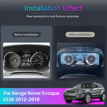 12.3" CarPlay LCD Digital Cluster For Range Rover Evoque L538 2012-2018 Linux Dashboard Gauge Cluster