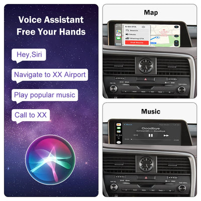 Wireless Apple CarPlay Interface for 12.3 inch Lexus RX LX GS ES 2016-2021 Android Auto Upgrade Module