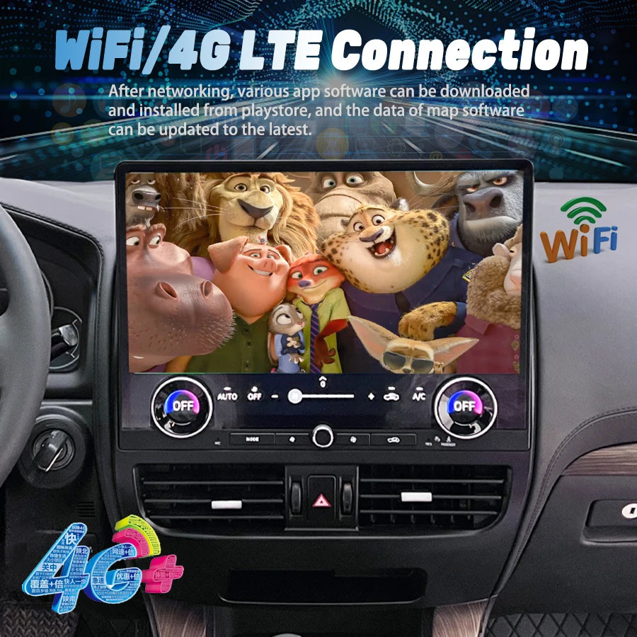 16inch Touch Screen For Lexus GX470 Toyota Prado 120 2002-2009 Android 13 Built-in Carplay/Android Auto