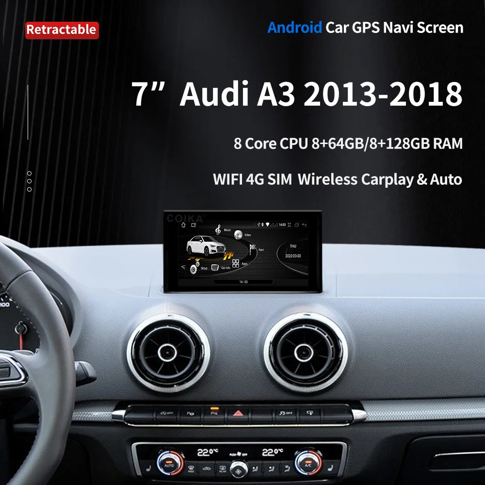 Android 13 System Car Radio Player For Audi A3 2013-2018