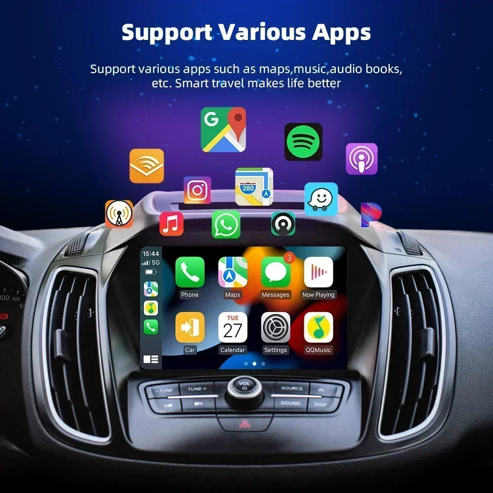 Carlinklife 2-in-1 Wireless Apple CarPlay Android Auto Adapter for Cars with Factory Wired CarPlay