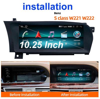 Mercedes Benz S Class W221 2005-2013 Android 13 Car Radio 10.25inch Screen