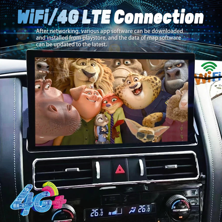 13.3 Inch Android Car Radio For Nissan Armada Y62 Patrol Infiniti QX80 QX56 2010-2022 Car Stereo CarPlay Multimedia Player