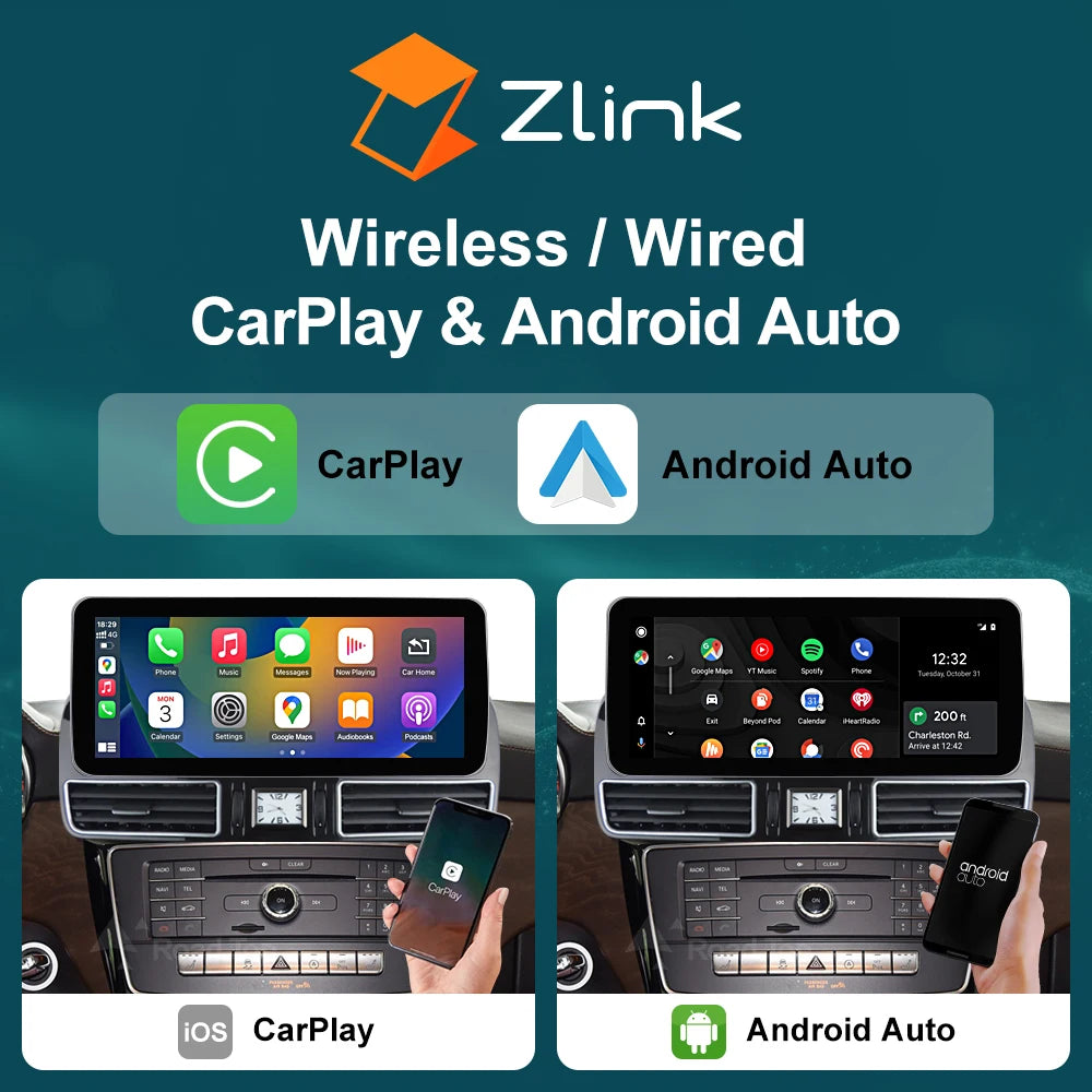 Autoradio Android 13 Per Mercedes W166 ML 2011-2015 – Touchscreen 9" QLED, CarPlay E Android Auto Wireless, DSP Audio, GPS, WiFi E 4G