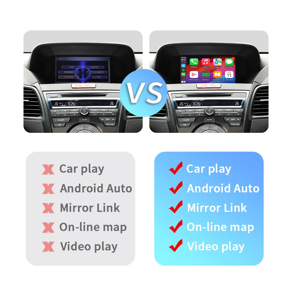 Wireless CarPlay Android Auto For Acura RDX TL ILX ZDX MDX 2007-2013 Single Screen Models CarPlay Retrofit Module