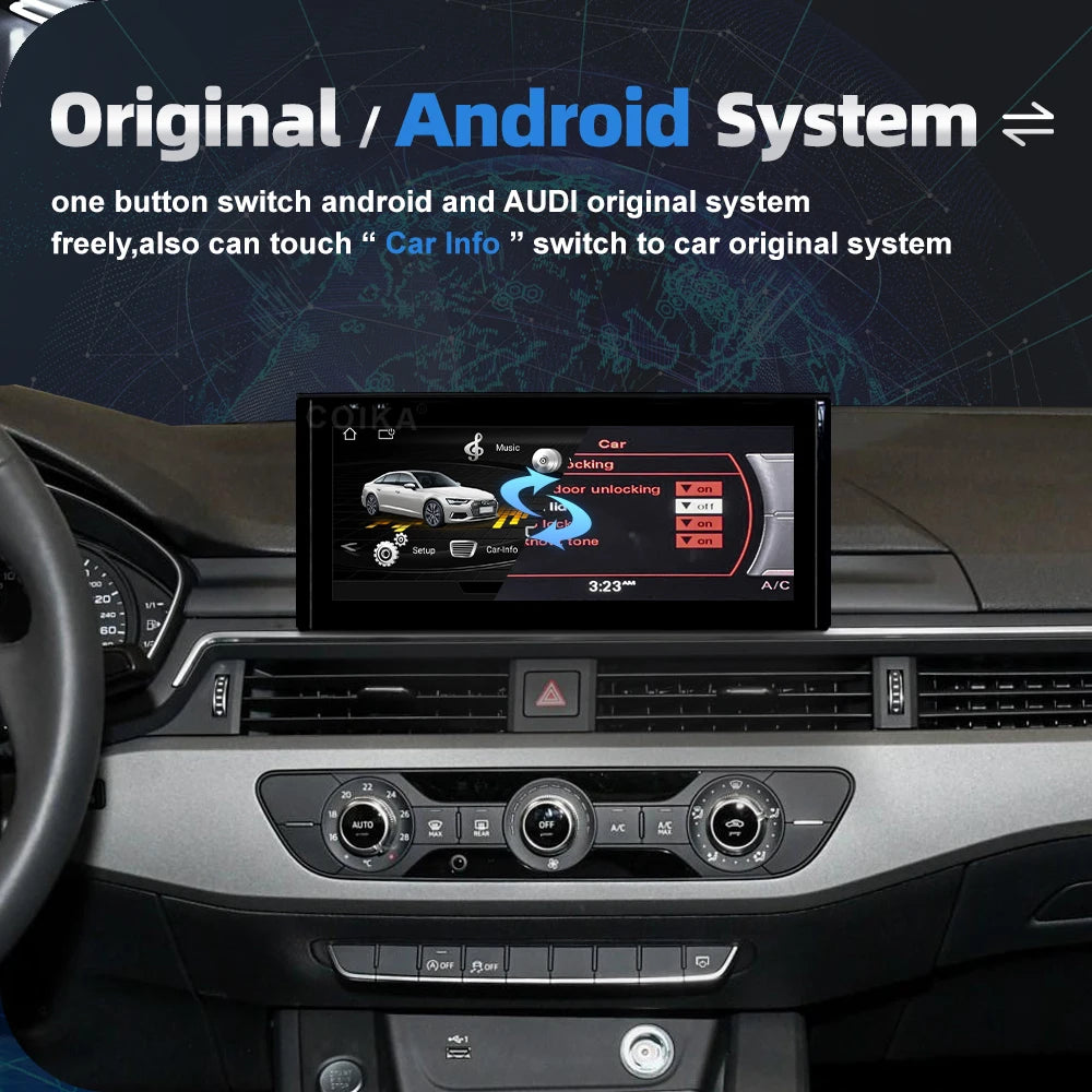 12.3" Android 13 Car Multimedia Radio Player For Audi A4 A5 Q5 2017-2019