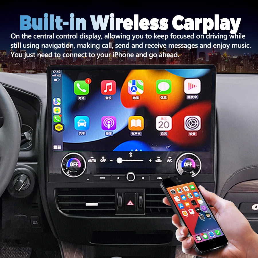 16inch Touch Screen For Lexus GX470 Toyota Prado 120 2002-2009 Android 13 Built-in Carplay/Android Auto