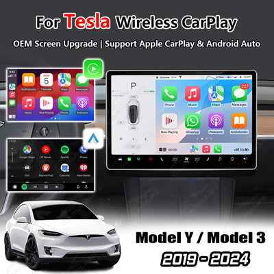 Wireless Apple Carplay Android Auto For Tesla Model Y / Model 3 2019-2024 CarPlay Retrofit Module