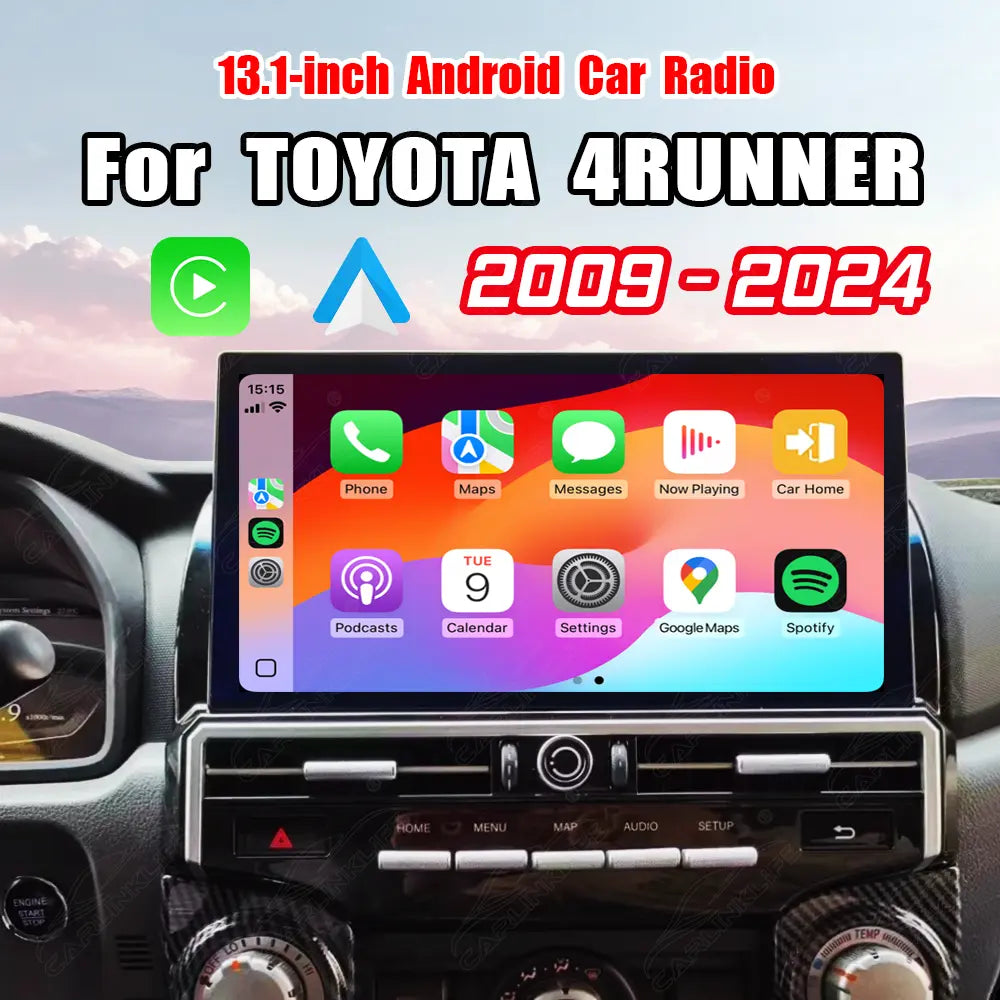 Toyota 4Runner 2009-2024 13.1" Android Car Stereo Apple CarPlay Android Auto Screen Upgrade