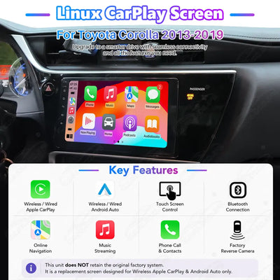 Toyota Corolla (2013–2019) 9" Linux Wireless CarPlay & Android Auto Screen Upgrade