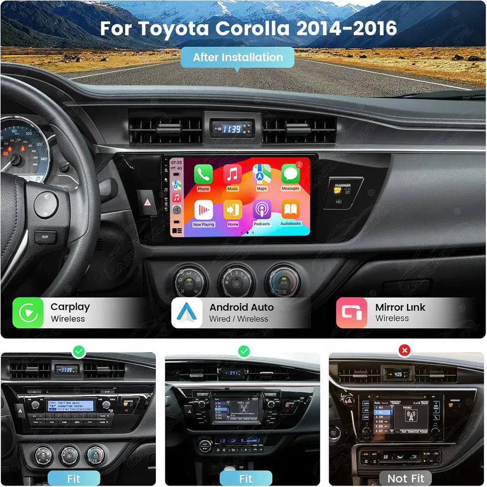 10.1 inch Android Car Radio For Toyota Corolla 2014-2016 Car Stereo CarPlay Multimedia Player