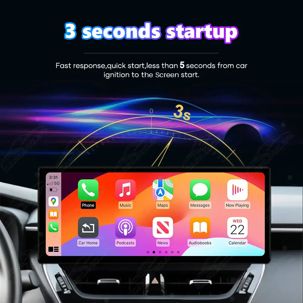 Toyota Corolla (2019–2023) 12.3" Linux Wireless CarPlay & Android Auto Screen Upgrade