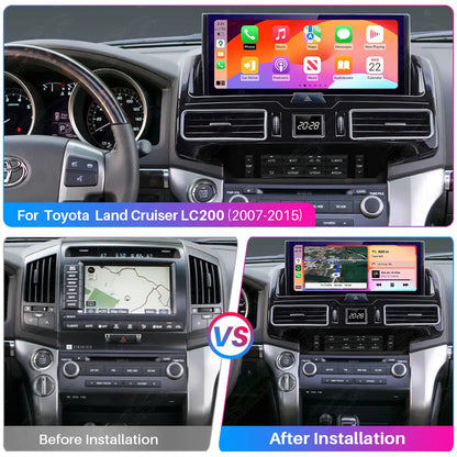 Toyota Land Cruiser LC200 2007-2020 12.3" Android Car Stereo Apple CarPlay Android Auto Screen Upgrade