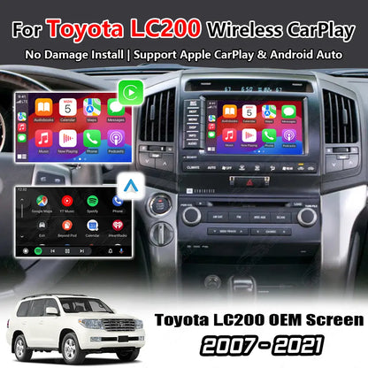 Toyota Land Cruiser LC200 Wireless Apple CarPlay & Android Auto Retrofit Module | OEM Screen Upgrade (2007–2021)
