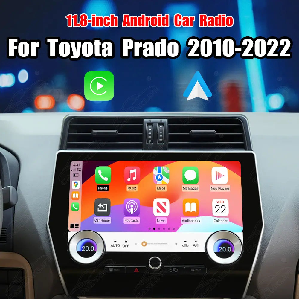 11.8 inch Android Car Radio For Toyota Prado 2010-2022 Car Stereo CarPlay Multimedia Player