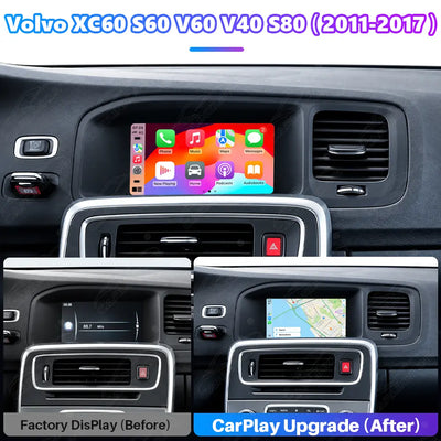 Volvo XC60 S60 V60 V40 S80 (2012–2017) 7" Linux Wireless CarPlay & Android Auto Screen Upgrade
