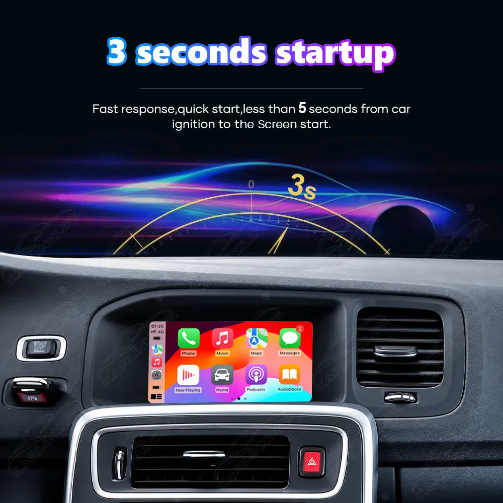 Volvo XC60 S60 V60 V40 S80 (2012–2017) 7" Linux Wireless CarPlay & Android Auto Screen Upgrade