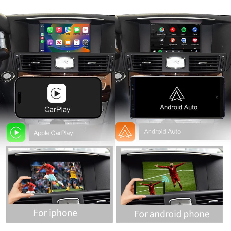 Wireless Apple CarPlay Android Auto Interface For Infiniti QX60 QX70 Q70 Nissan Patrol 2008-2020 Aftermarket CarPlay Upgrade Retrofit Module