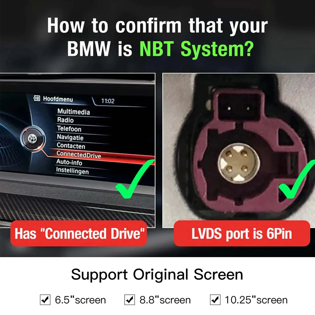 Carlinkit Decoder 2.0 For BMW NBT Sytem Series 3 F30 F31 F34 Series 4 F32  F33 F36 Apple CarPlay Android Auto Multimedia Wireless