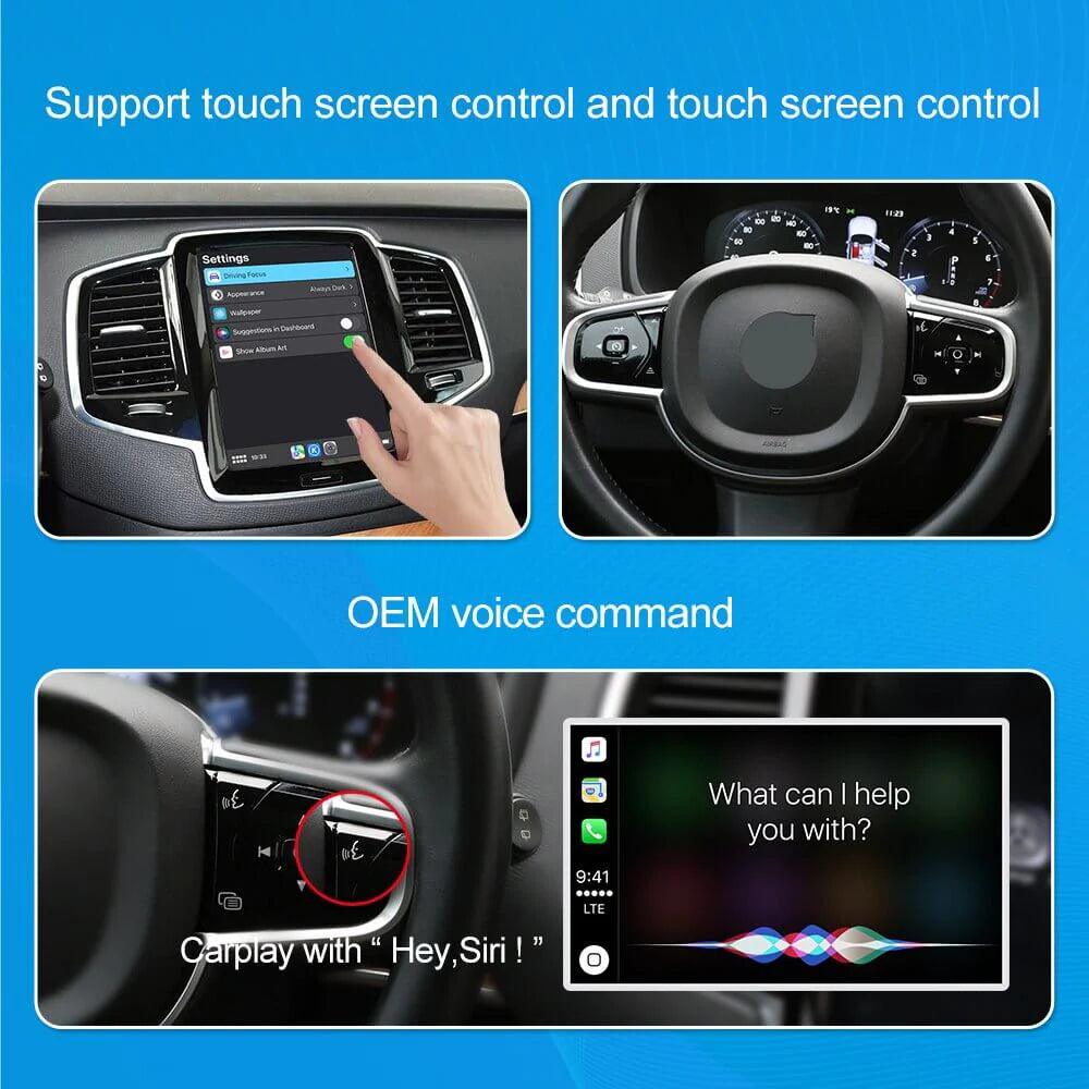 Wireless Full Screen Carplay Module Box for Volvo XC90 XC60 XC40 S90 S60 V90 V60 Wired Android Auto Mirror Link Rear Camera Mirror Link