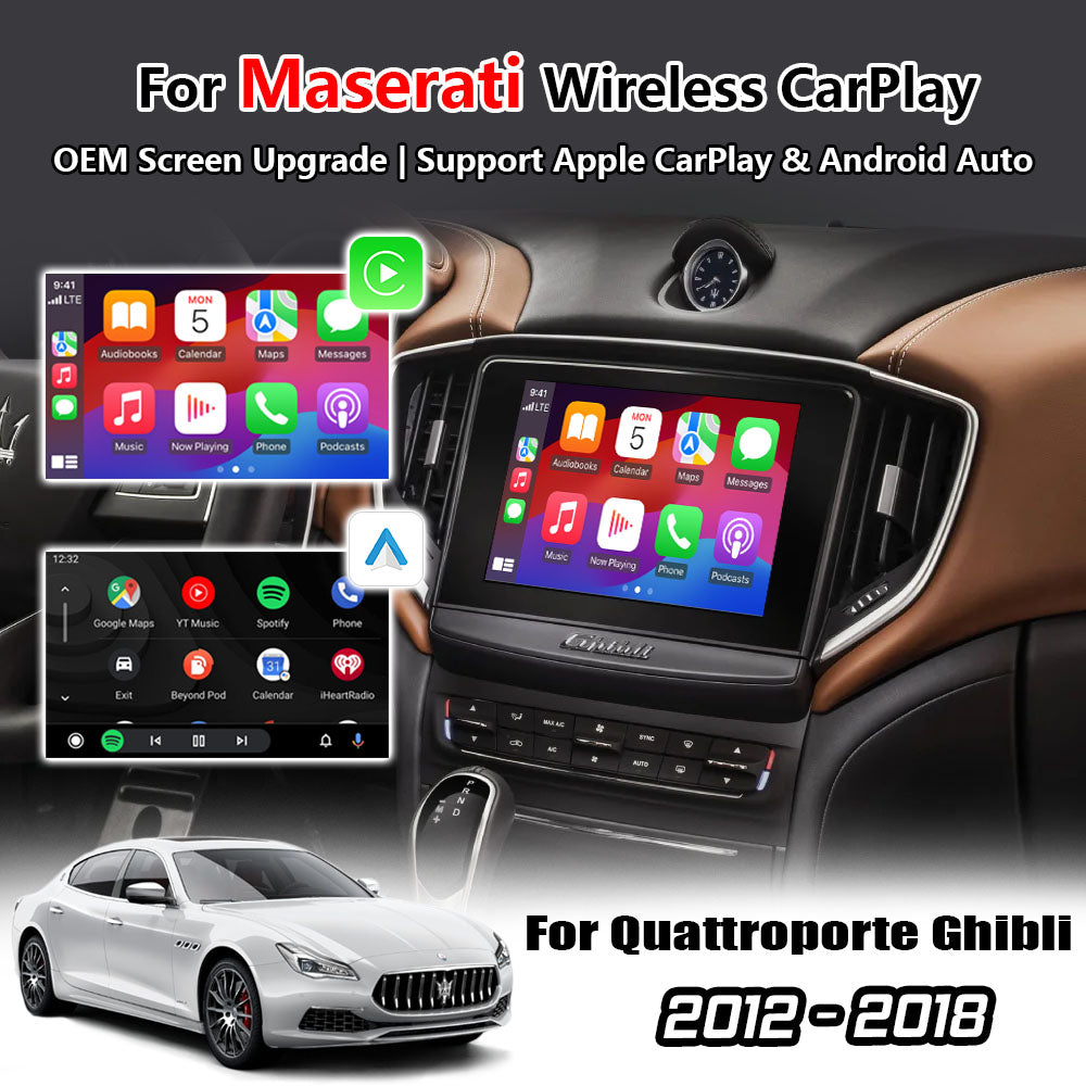 Wireless Apple CarPlay Android Auto Interface for Maserati Quattroporte Ghibli 2014-2018